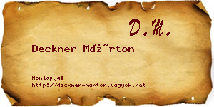Deckner Márton névjegykártya