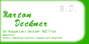 marton deckner business card